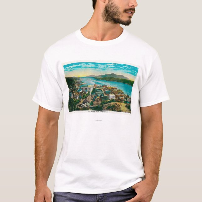 T-shirt Ketchikan, vue de ville de l'Alaska - la première (Devant)