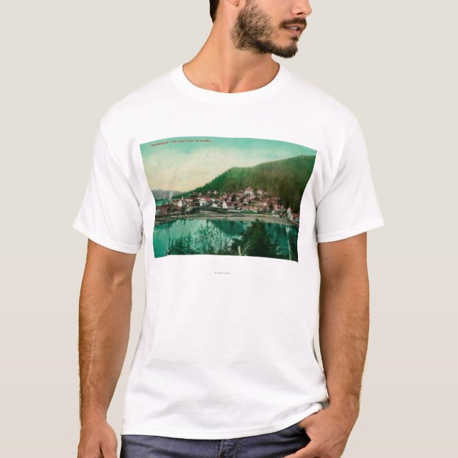 T-shirt Ketchikan, vue de ville de l'Alaska - première (Devant)