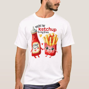 T-shirt Ketchup et frites heureux en duo