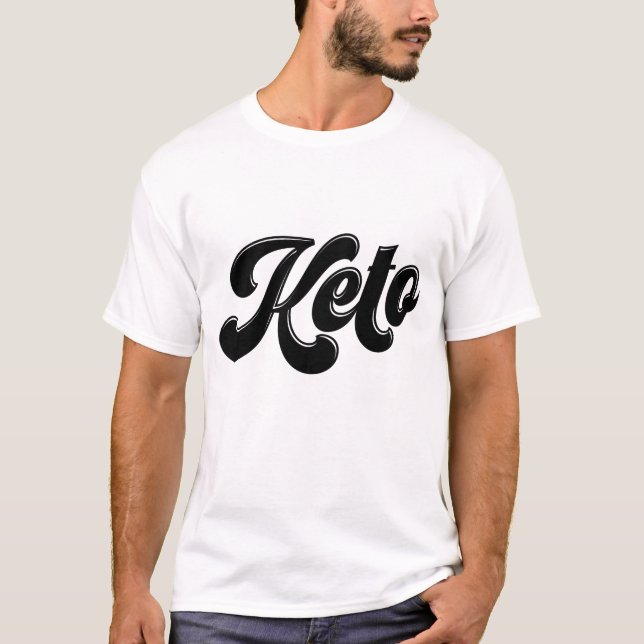 T-shirt Keto Black Retro Script Typographie Chemise (Devant)