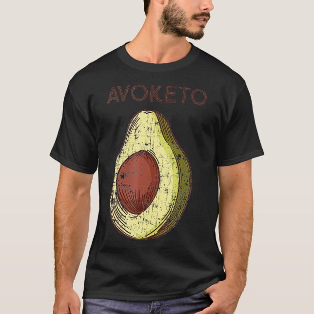 T-shirt Keto Diet Avoketo Avocado Cadeau Dark (Devant)