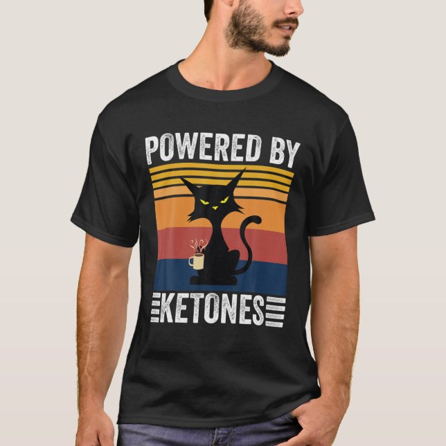 T-shirt Keto Diet Humour Powered By Ketones Funny Bulletpr (Devant)