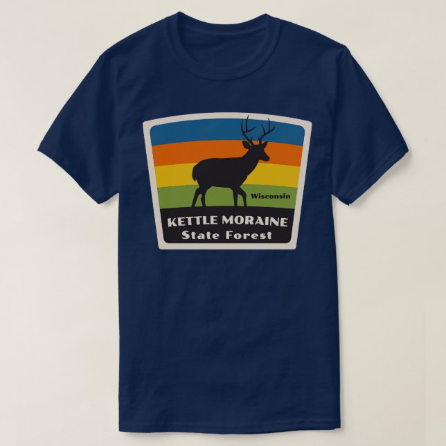 T-shirt Kettle Moraine State Forest Wisconsin Roaming Deer (Design devant)