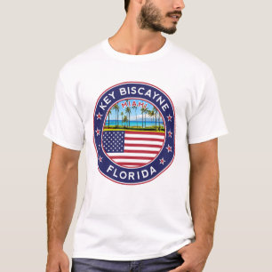 T-shirt Key Biscayne, Florida Beach avec palmiers