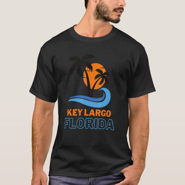 T-shirt Key Largo Floride Vacation Plage Groupe tropical (Devant)