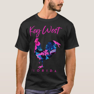 T-shirt Key West Flora Fleur Hibiscus Poulet Lover Sou