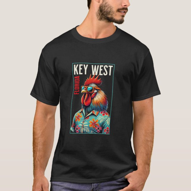 T-shirt Key West Florida Beach Chicken Rooster Lover T Shi (Devant)