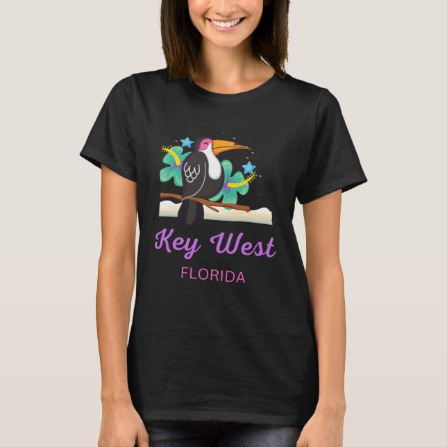 T-shirt Key West Florida Beach Toucan (Devant)