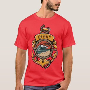 T-shirt Key West Florida Keys Bateau Pêche Plage à voile