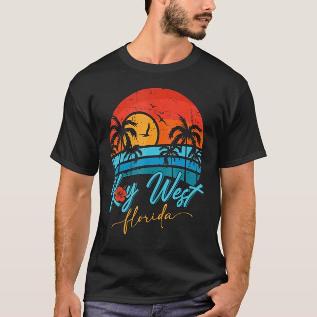 T-shirt Key West Florida Sunset Plage de vacances d'été ré (Devant)
