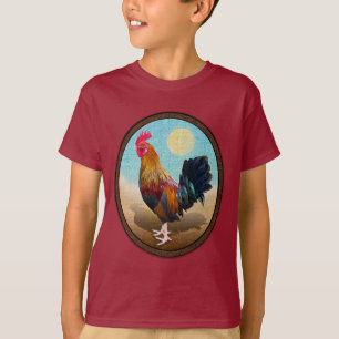 T-shirt Key West - Rooster tzigane Vintage ovale