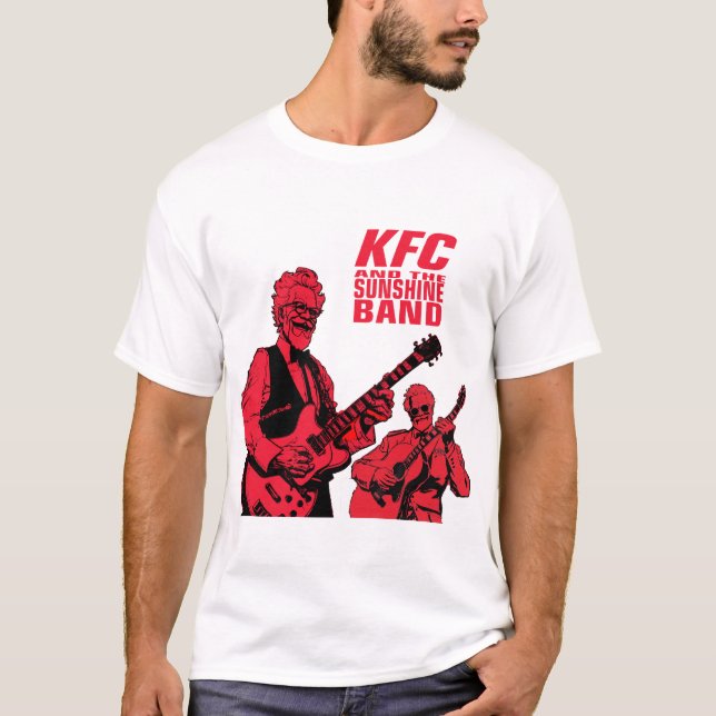 T-shirt KFC et Sunshine Band avec un Han de guitare sur le (Devant)