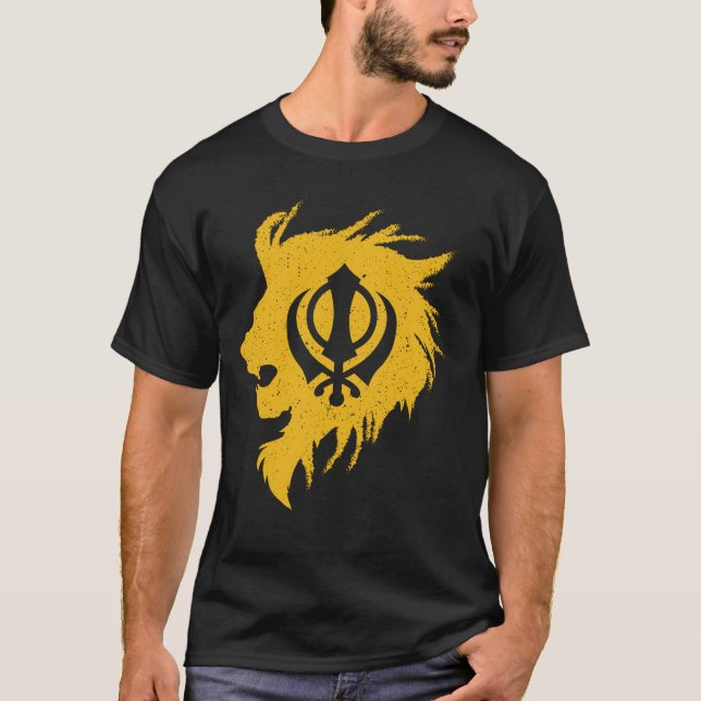 T-shirt Khanda lion kaur - punjabi - don sikhisme sikh (Devant)