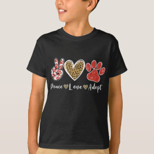 T-shirt Ki Peace Love Secourt Adopter Costume Amoureux des