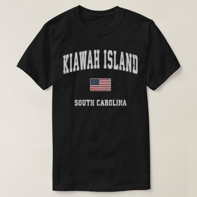 T-shirt Kiawah Island South olina Sc American Flag Sports (Design devant)