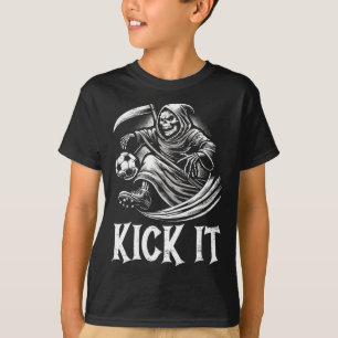 T-shirt Kick It Grim Reaper Jouant au Football