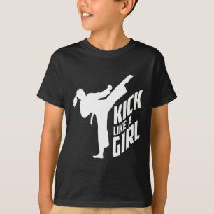 T-shirt Kick Like A Girl-karaté kickboxing fille 