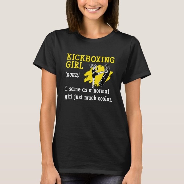 T-shirt Kickboxing Girl Combat Sports Kickboxer Sport Kick (Devant)