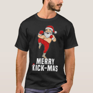 T-shirt Kickboxing Noël Père Noël Merry Kickmas Pour Kickb