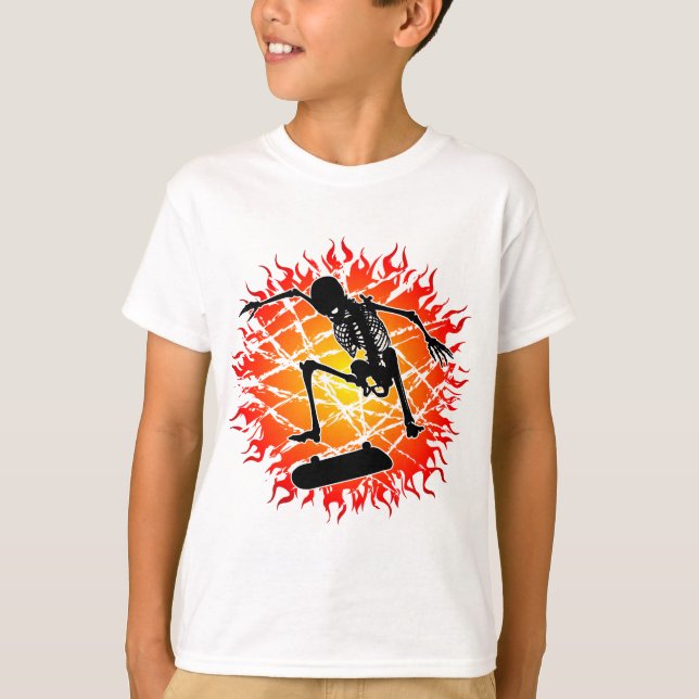 T-shirt kickflip squelettique (Devant)