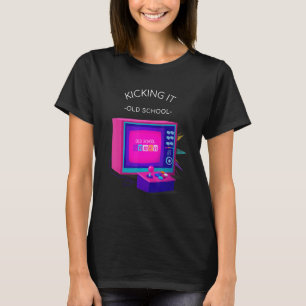 T-shirt Kicking It Old School Retro Gaming 7