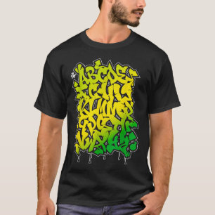 T-shirt Kid Graffiti Letters Alphabet Street Style 
