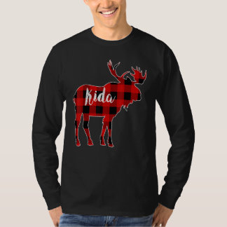 T-shirt Kida Moose Red Buffalo Plaid Matching Famille Chri