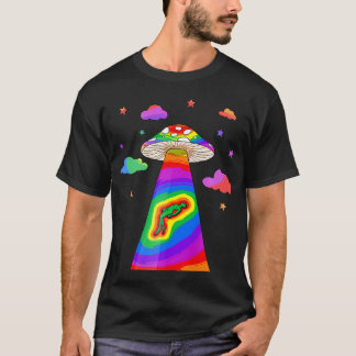 T-shirt Kidcore Alien esthétique OVNI Abduction Champignon