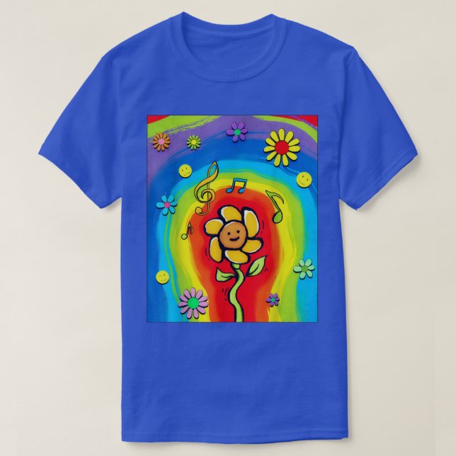 T-shirt Kidcore esthétique Rainbow Dancing Flower 80s 90s  (Design devant)