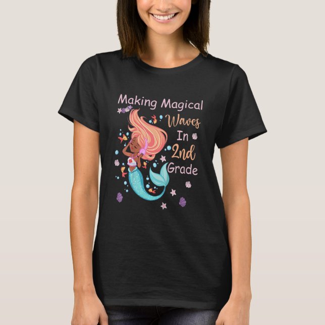 T-shirt Kids 2nd Grade Mermaid Making Magical Waves Kids G (Devant)