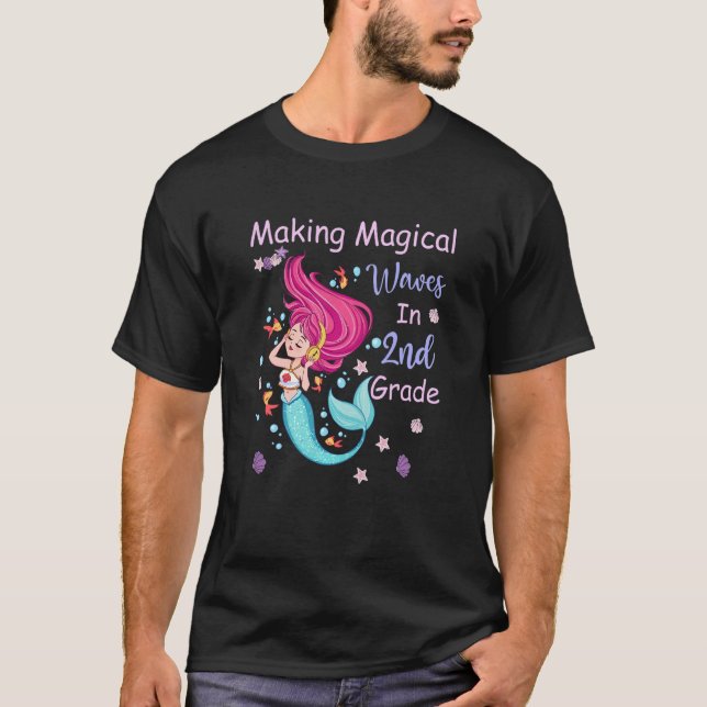 T-shirt Kids 2nd Grade Mermaid Making Magical Waves Kids G (Devant)