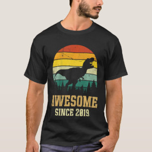 T-shirt Kids 3 Birthday Dinosaur 3 Year Old Awesome Sinc