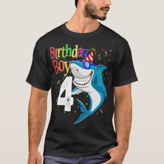 T-shirt Kids 4th Birthday Boy Shark s 4 JawSome Four Tees 
