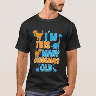 T-shirt Kids 5 Year Old I´m This Many Dinosaurs Old Dinosa