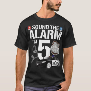 T-shirt Kids 5 Year Old Police Birthday Officier Cop Car 5