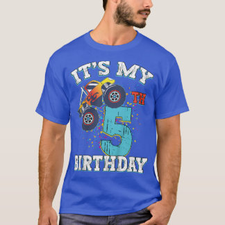 T-shirt Kids 5 Years Old Boy Girl It's My 5th Birthday Mon