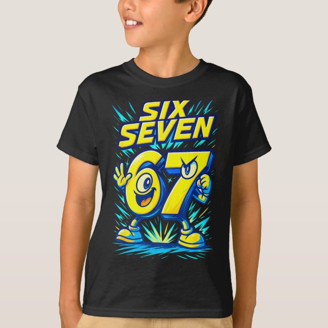 T-shirt Kids 67 Six Seven Italian Brainrot 6 7 Funny Meme  (Devant)