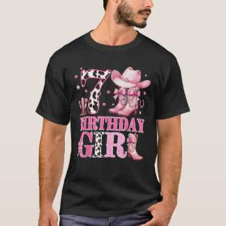 T-shirt Kids 7th Birthday Girl Rodeo Western Cowgirl Birth