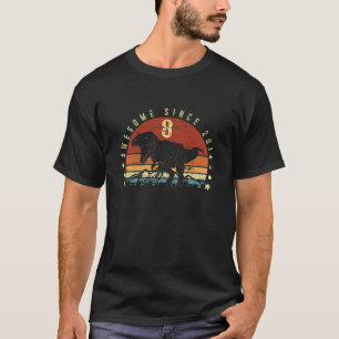 T-shirt Kids 8 Year Old Toxits Vintage Awesome 2014 Dinosa