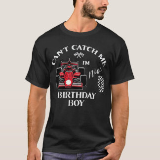 T-shirt Kids 9th Birthday Race Bday Boy Cant Catch Me Im 9