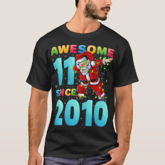 T-shirt Kids Awesome 11 depuis 2010 Dabbing Père Noël 11th
