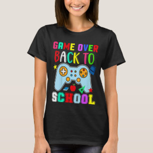T-shirt Kids Back to School Game Over Teacher Étudiant Con