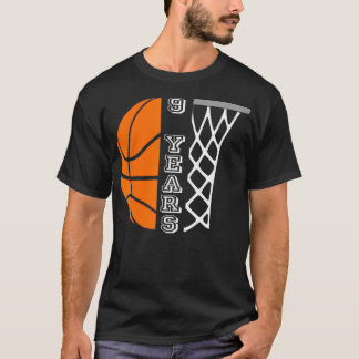 T-shirt Kids Basketball Birthday For Boys 9 Years Old Gift