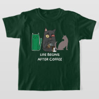 T-Shirt kids cat pictures for coffee lovers