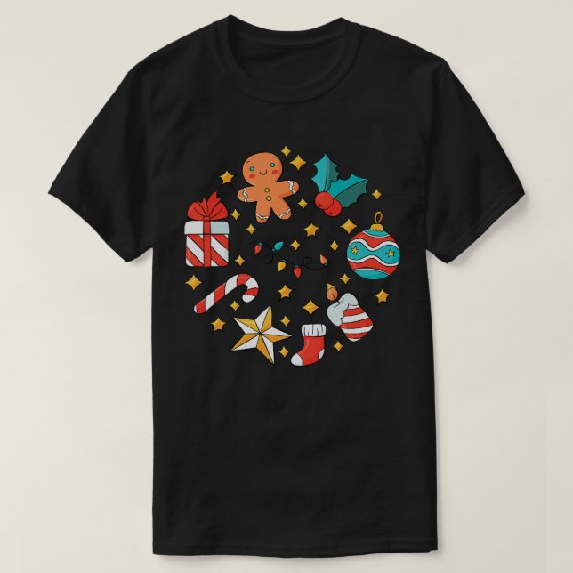 T-shirt Kids Christmas Cookie tee festive gingerbread cand (Design devant)