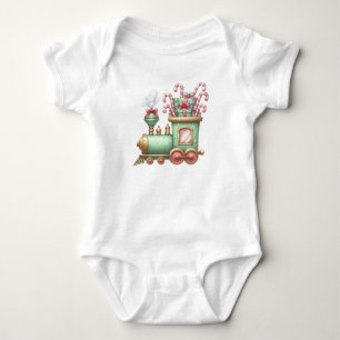 T-Shirt-Kids’ Christmas Train T-Shir Baby Bodysuit