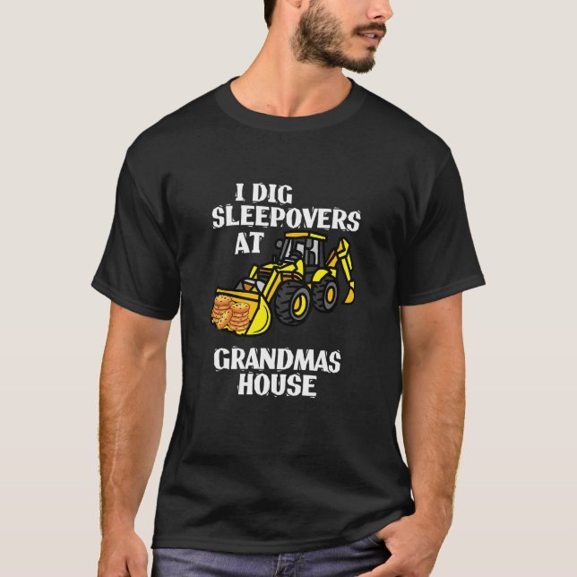 T-shirt Kids Construction Loader Excavator I Dig Sleepover (Devant)
