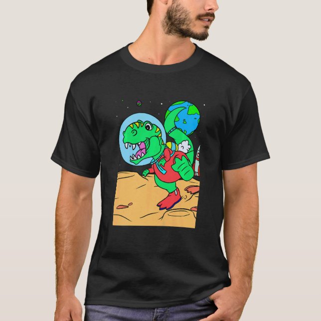 T-shirt Kids Dino Planet & Dinosaurs In Space (Devant)