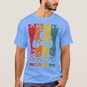 T-shirt Kids Distressed Retro 6 Year Old Video Game Gamer 