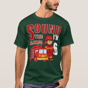 T-shirt Kids Firefighter 6th Birthday Kids Fire Truck Todd